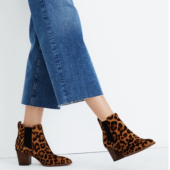 Madewell Women’s Leopard Calf Hair Bootie size 7 1/2 - Picture 7 of 8
